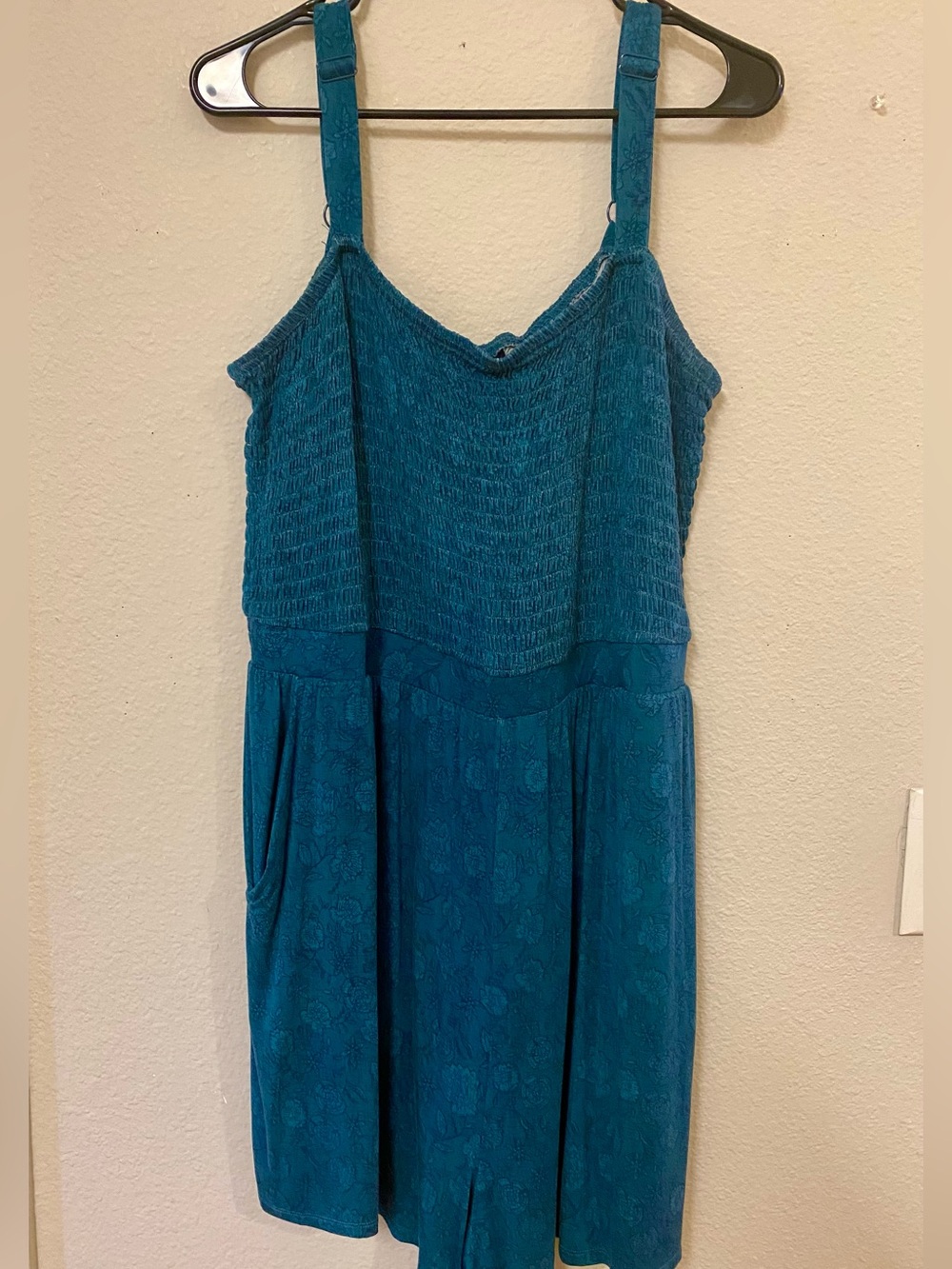 Torrid Teal Square-Neck Smocked Romper - Size 2X - EUC! - Picture 8 of 10